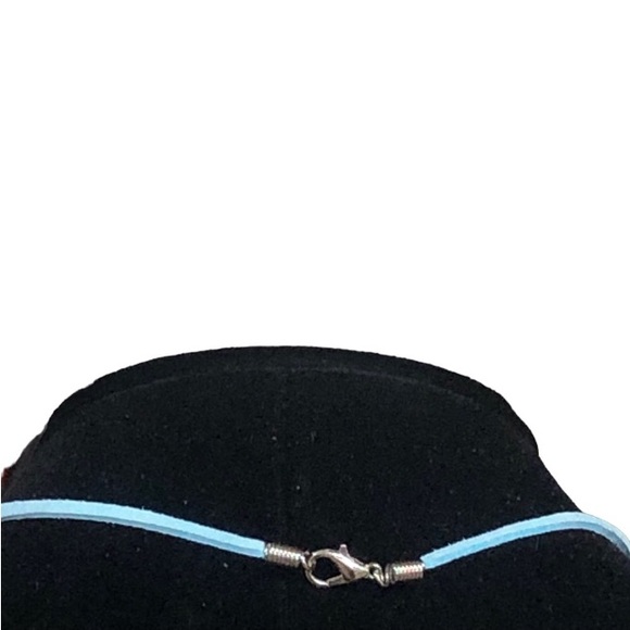 UNBRANDED Opalite Teardrop STATEMENT Necklace On Leather Suede Cord - Picture 4 of 8